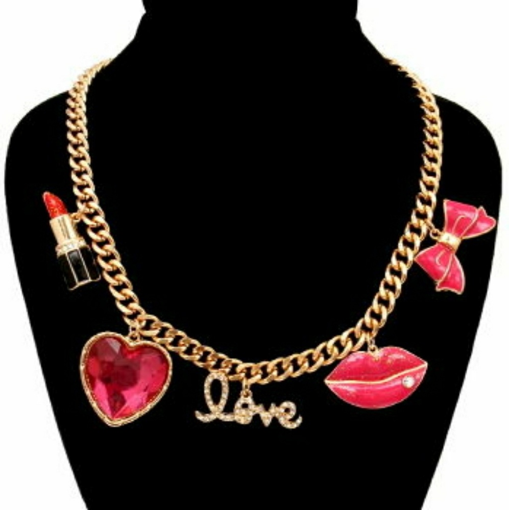Pink Cosmetic Charm Necklace